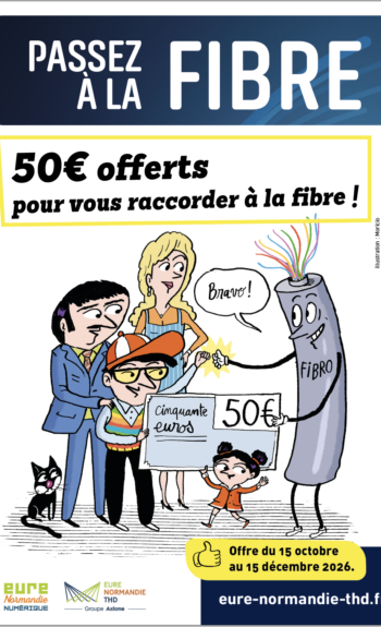 Offre de 50€ pour se raccorder à la fibre sous conditions