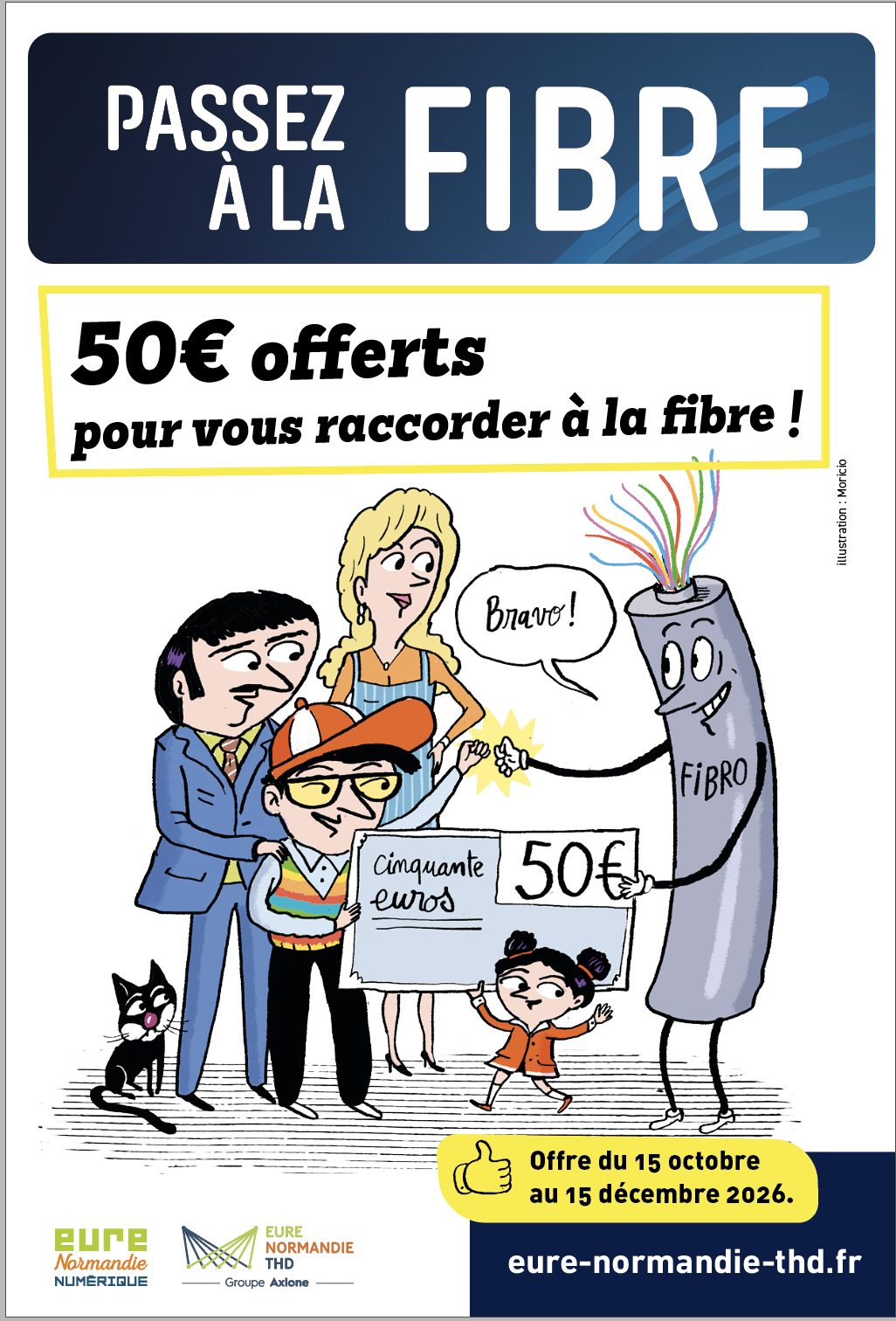 50€ pour se raccorder à la fibre
